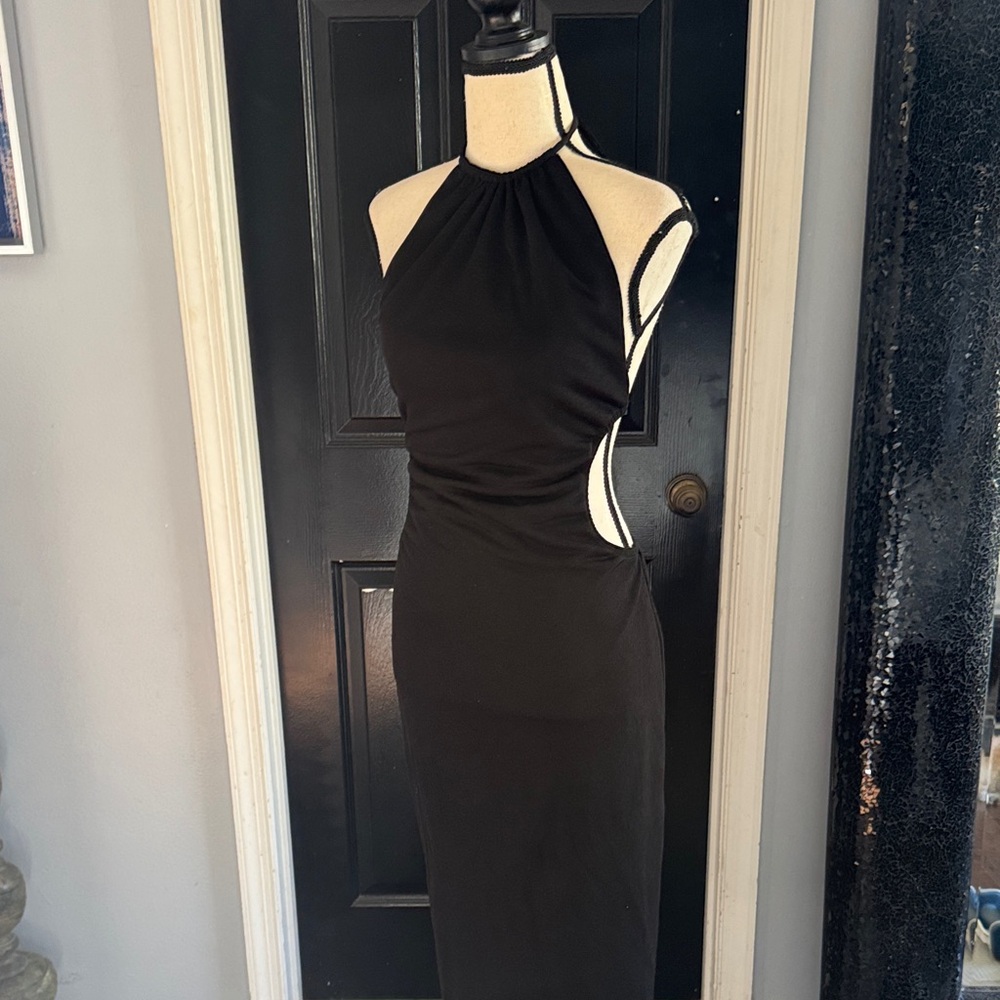 HYFVE Black Backless Dress
